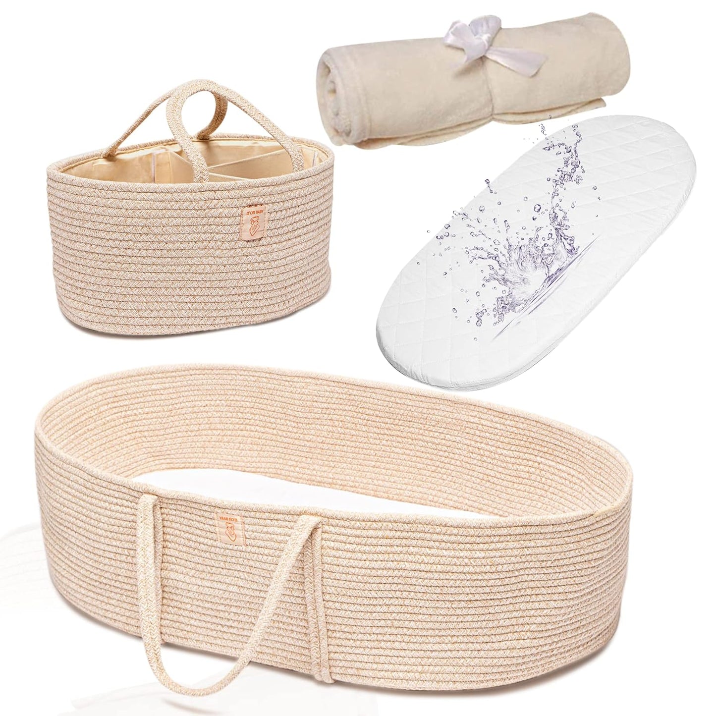 Trendy Baby Changing Basket Set - Unisex Moses Basket Essentials
