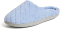 Dearfoams Womens Leslie Quilted Terry Casual Slippers - Cozy Memory