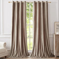 Velvet Blackout Curtains 90 in Length Taupe - Luxury Room Darkening
