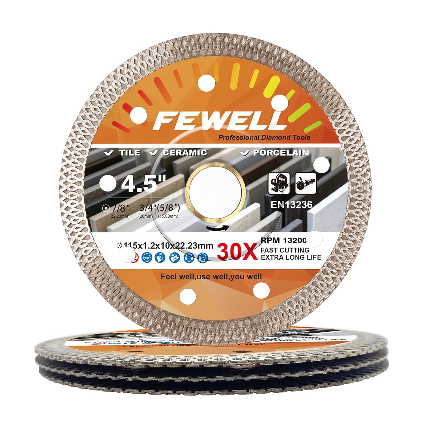 FEWELL 4 Pack Super Thin Porcelain Blades - Precision Cutting