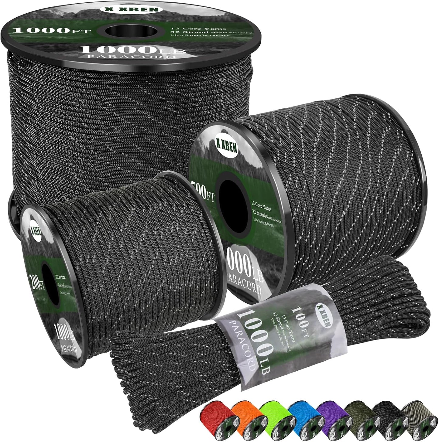 High Strength 1000lb Paracord Reflective Rope for Outdoor Use