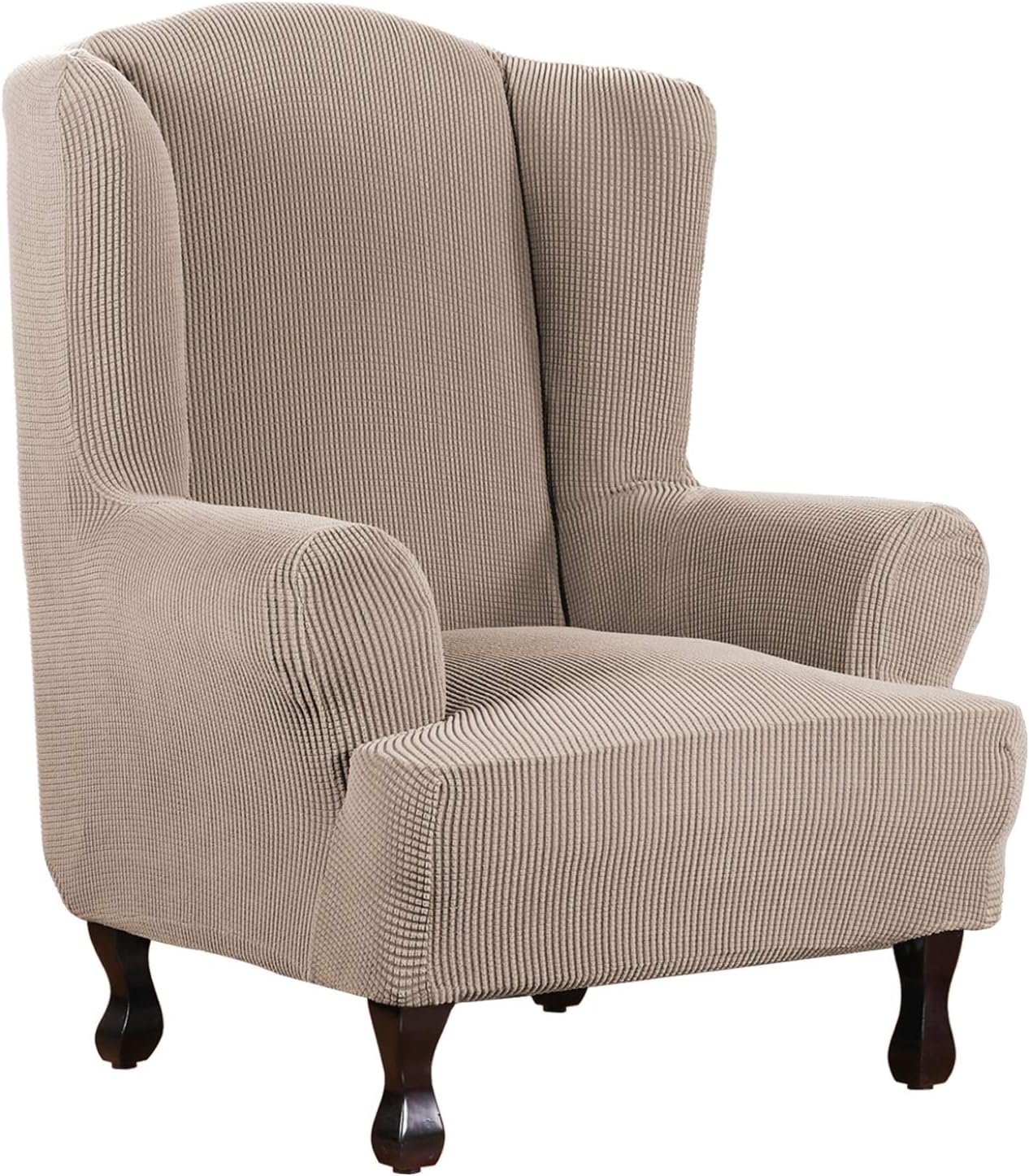 H.VERSAILTEX Wing Chair Slipcover for Wingback Chairs, Sand