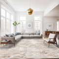 RUUGME 9X12 Abstract Area Rug: Soft Washable Non-Slip Carpet