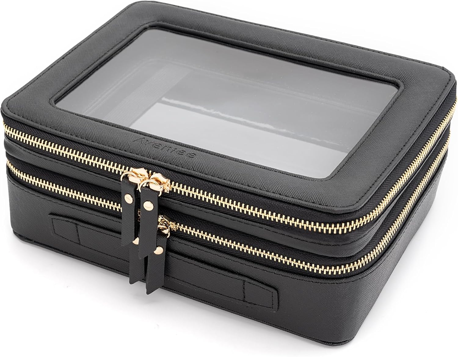 Aveniee XL Clear Makeup Organizer for Travel with Brush Holder