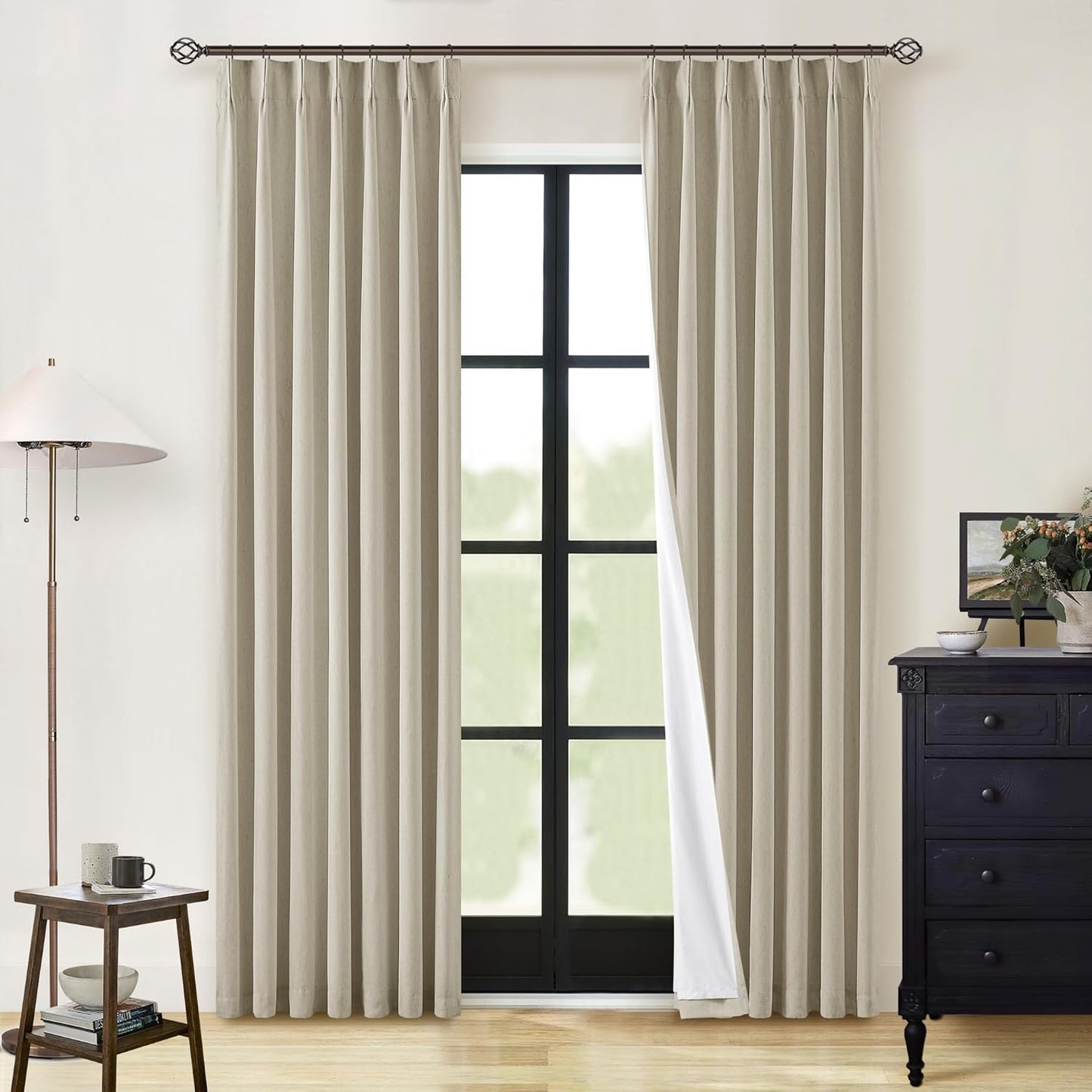 Burlywood Birch Pinch Pleated Blackout Curtains for Home