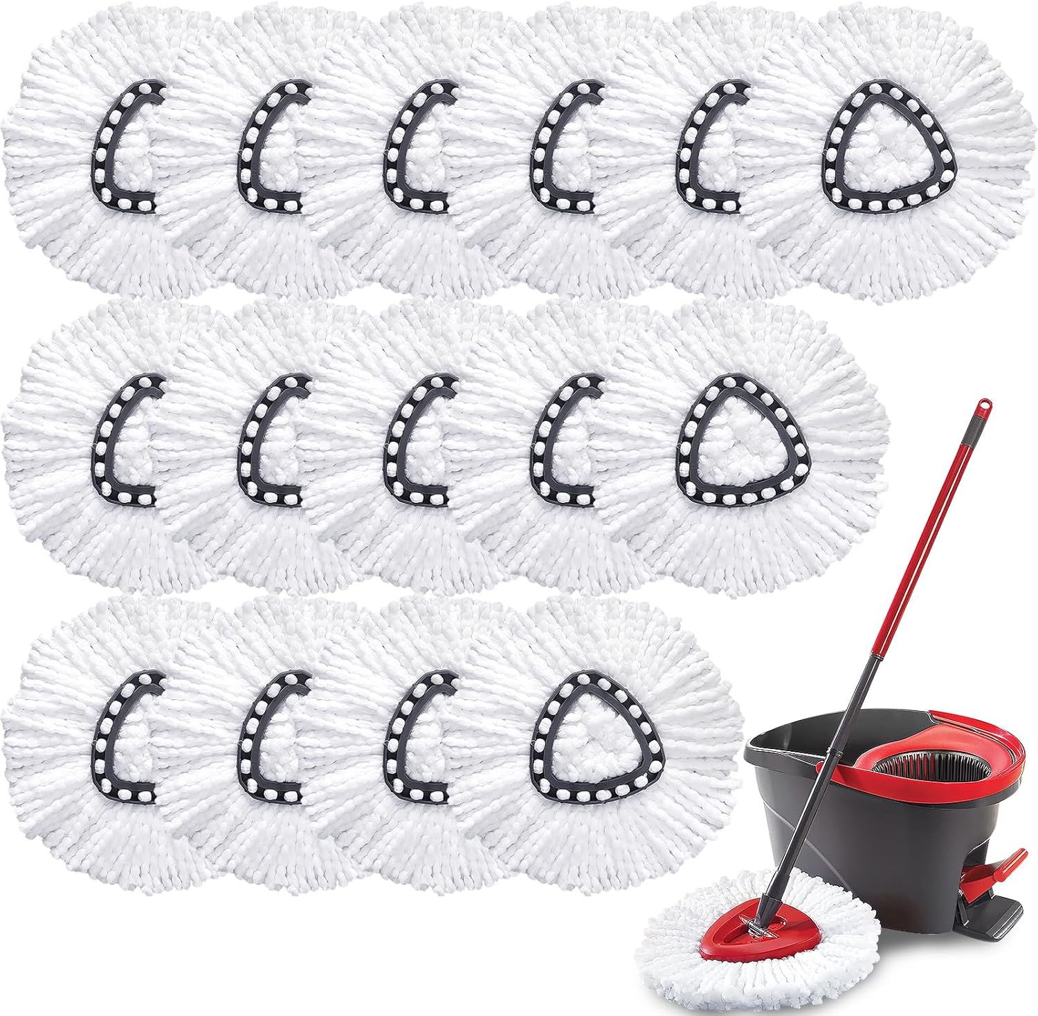 Mop Replacement Heads for O Cedar: Easy Wring Spin 15 Pack