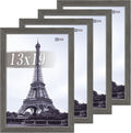 VCK 13x19 Picture Frame Set of 4 - Grey Wood Frames for Art