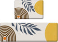 Anti-Fatigue Boho Kitchen Rug Set of 2 Cushioned Mats