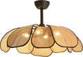 26 Inch Fandelier Rattan Ceiling Fan with Lights and Remote - Boho