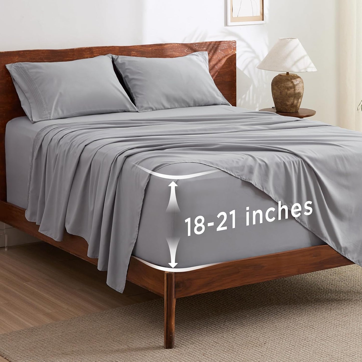 Bedsure Deep Pocket California King Sheet Sets for Comfort