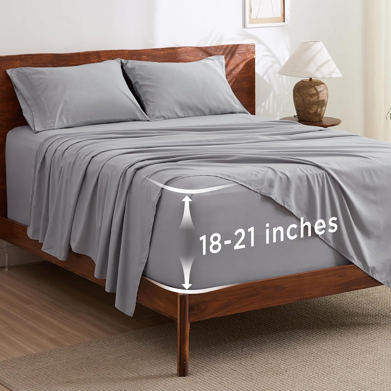 Bedsure Deep Pocket California King Sheet Sets for Comfort