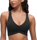 Butterluxe Ruched Longline Sports Bra - Soft V-Neck Yoga Crop