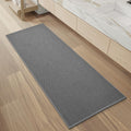 PADOOR Non-Slip Bath-Mats 24x47 Grey - Thin Braided Absorbent Rug
