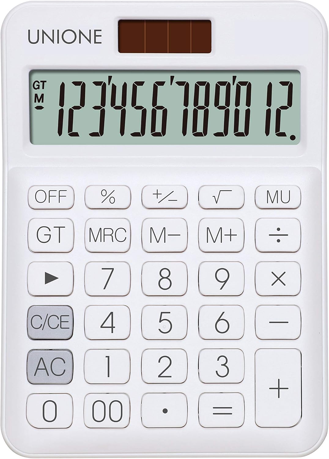 UNIONE Bright LCD Calculator - Dual Power Efficiency!