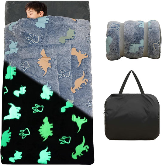 Kids Sleeping Bag for Girls Boys with Glow in The Dark Design