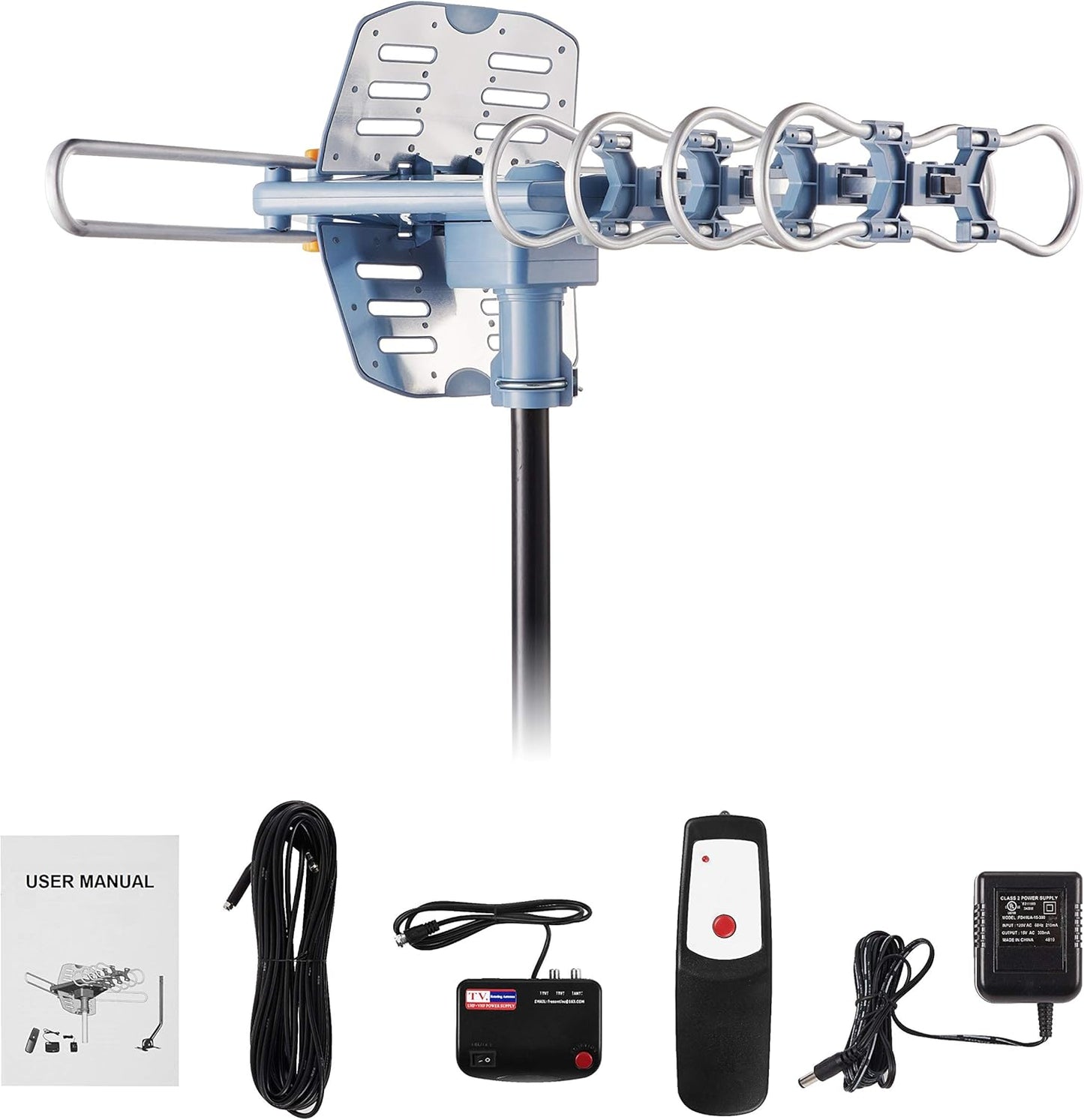 Outdoor Antenna with 150 Mile Range and 360 Degree Rotation