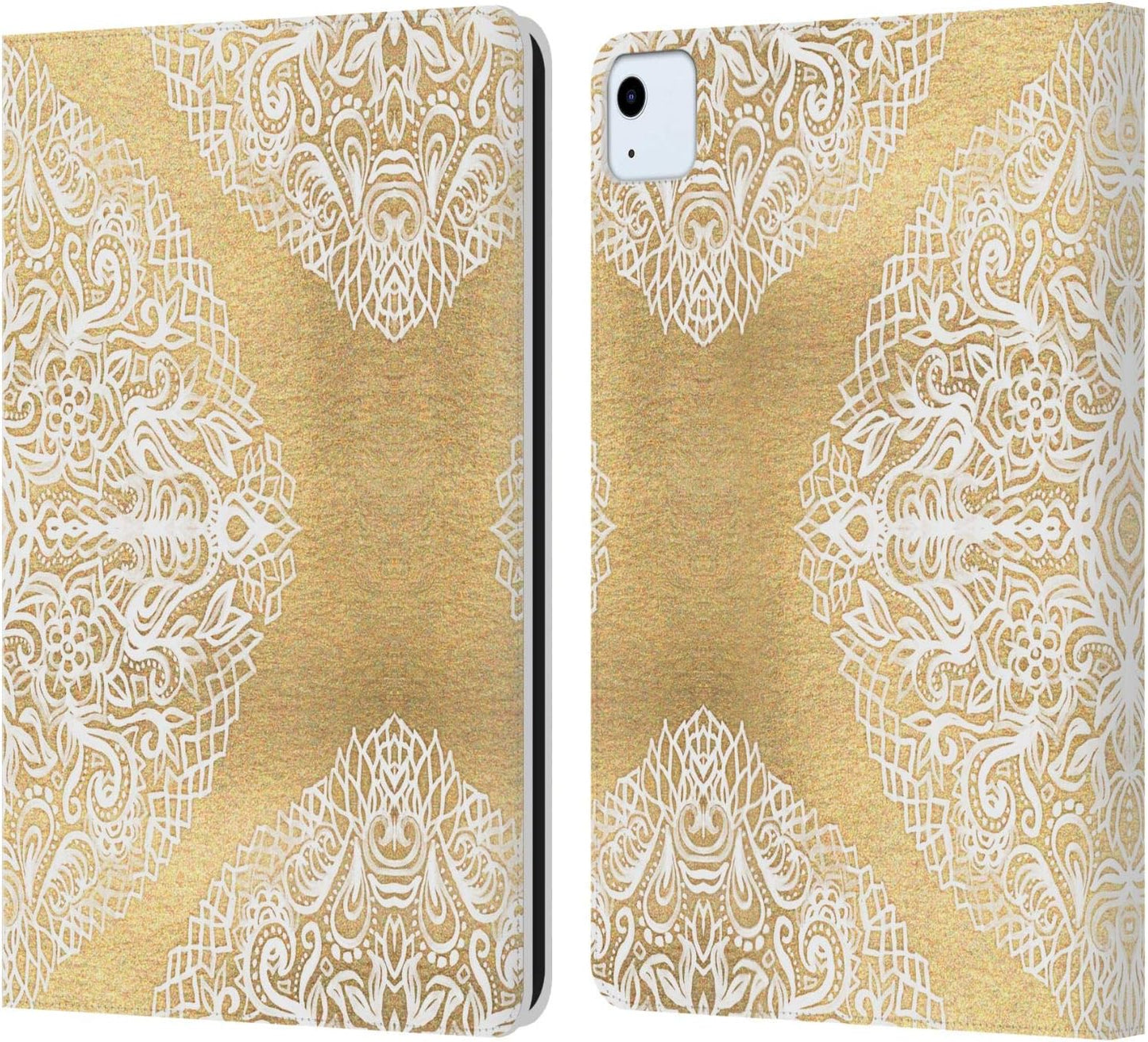 Micklyn Le Feuvre Floral Patterns Leather Wallet Case for iPad Air