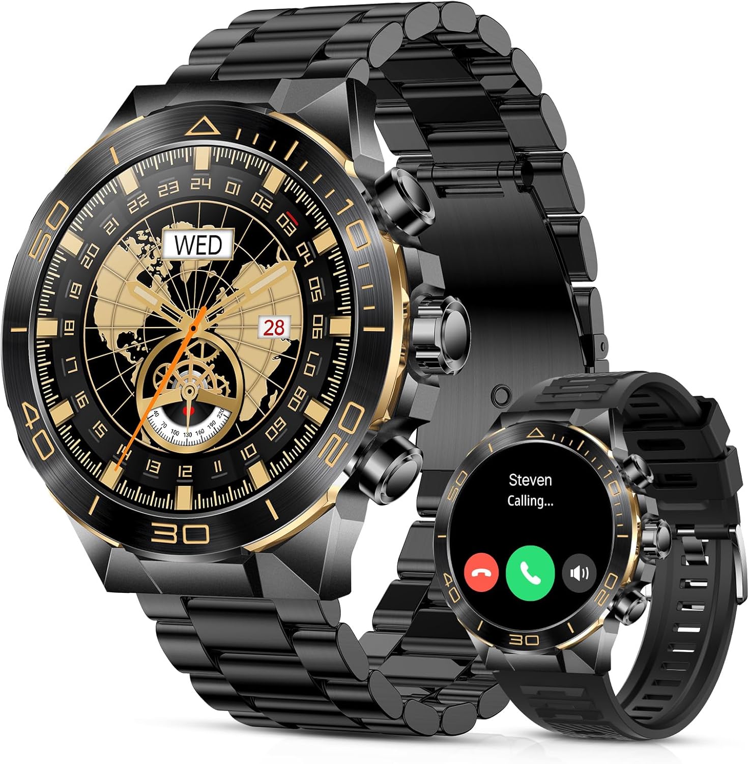 SOUYIE Men's Luxury Smartwatch: Call, AMOLED Screen, Health Monitoring