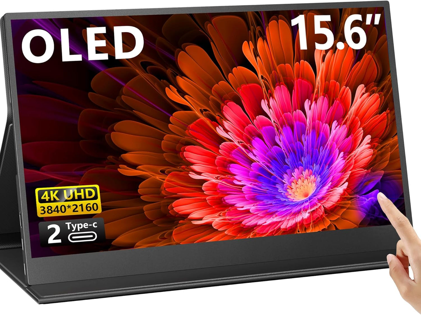 Portable 4K OLED Touch Monitor for Gaming & Work