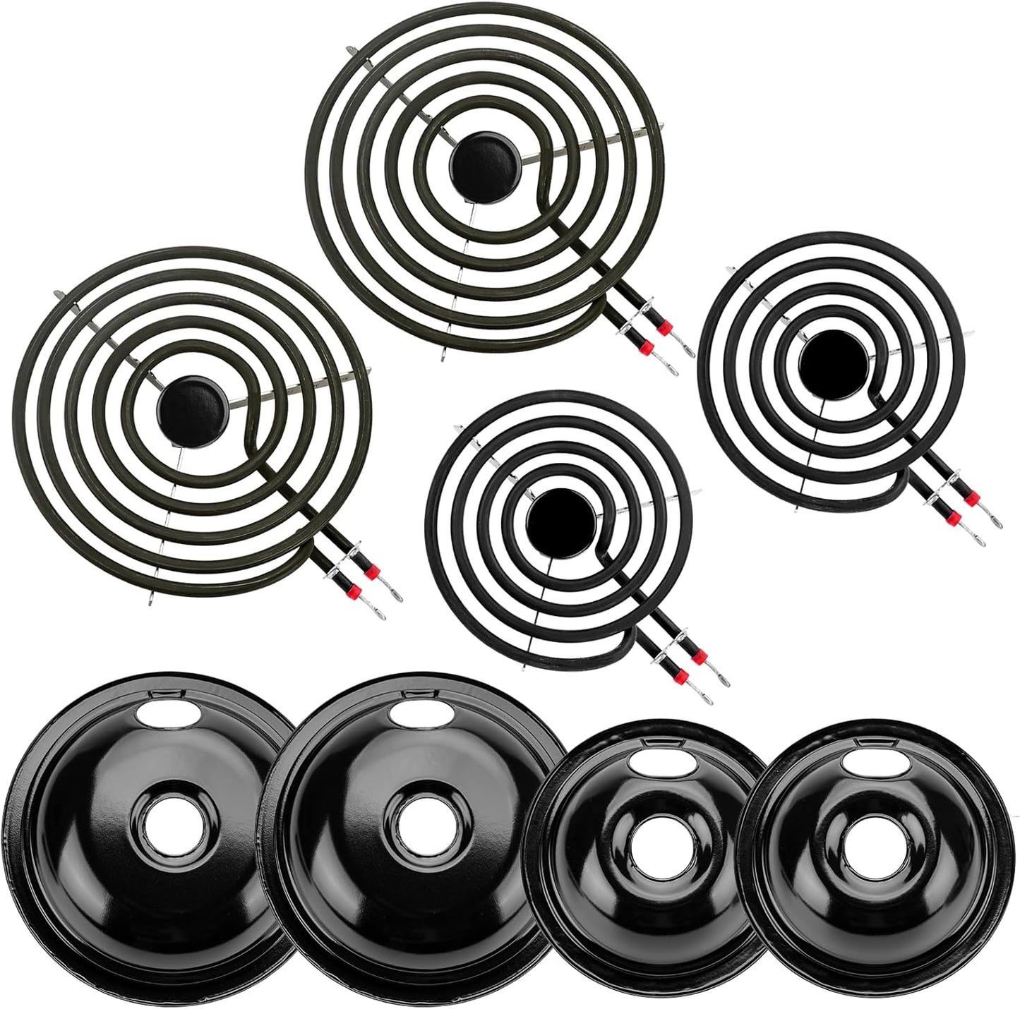 5304430149 5304430150 Black Porcelain Drip Pan Set for Stoves