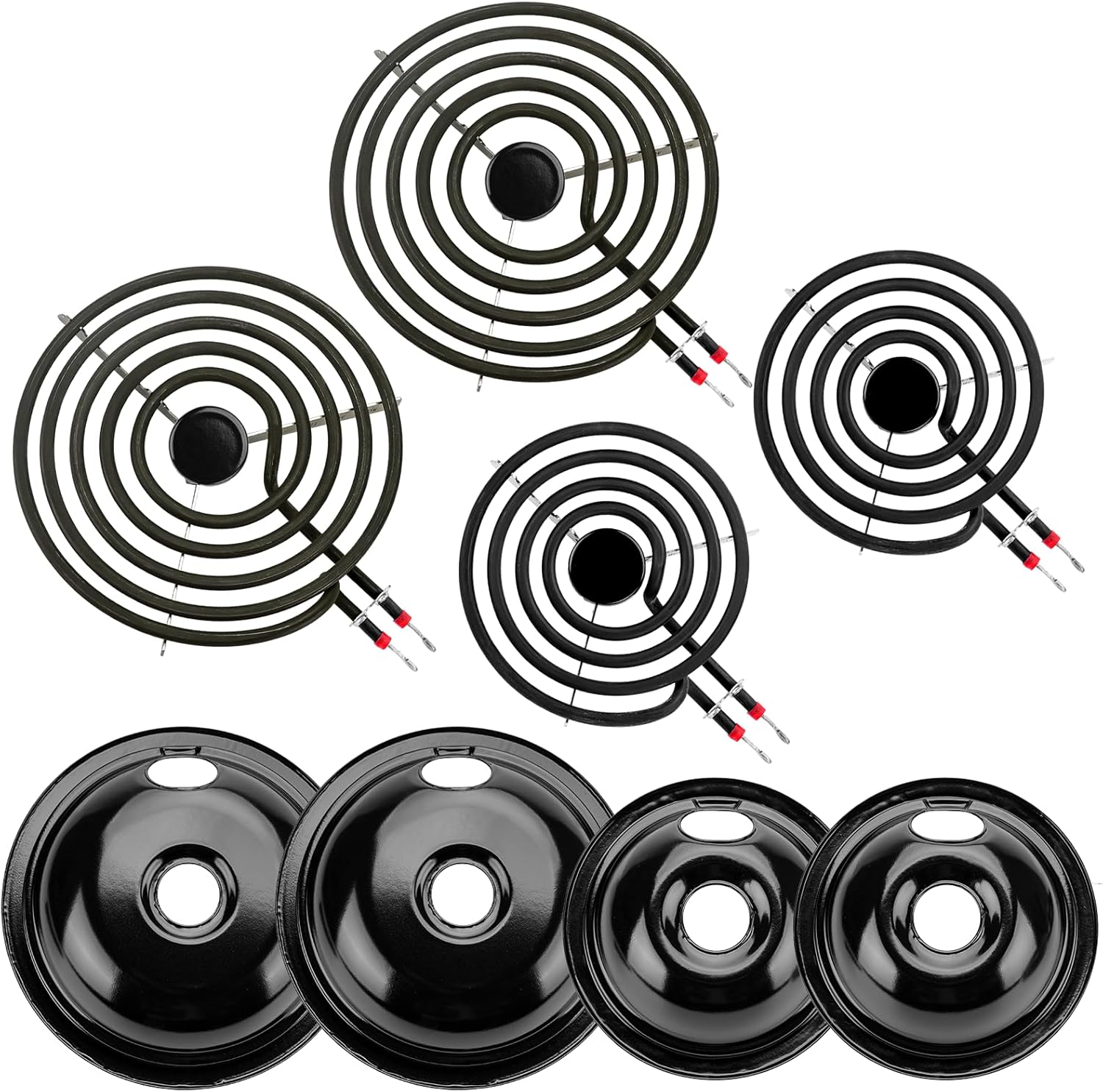 5304430149 5304430150 Black Porcelain Drip Pan Set for Stoves