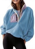 Womens Lightweight Fleece Pullover Cropped Jacket - Cozy Layer