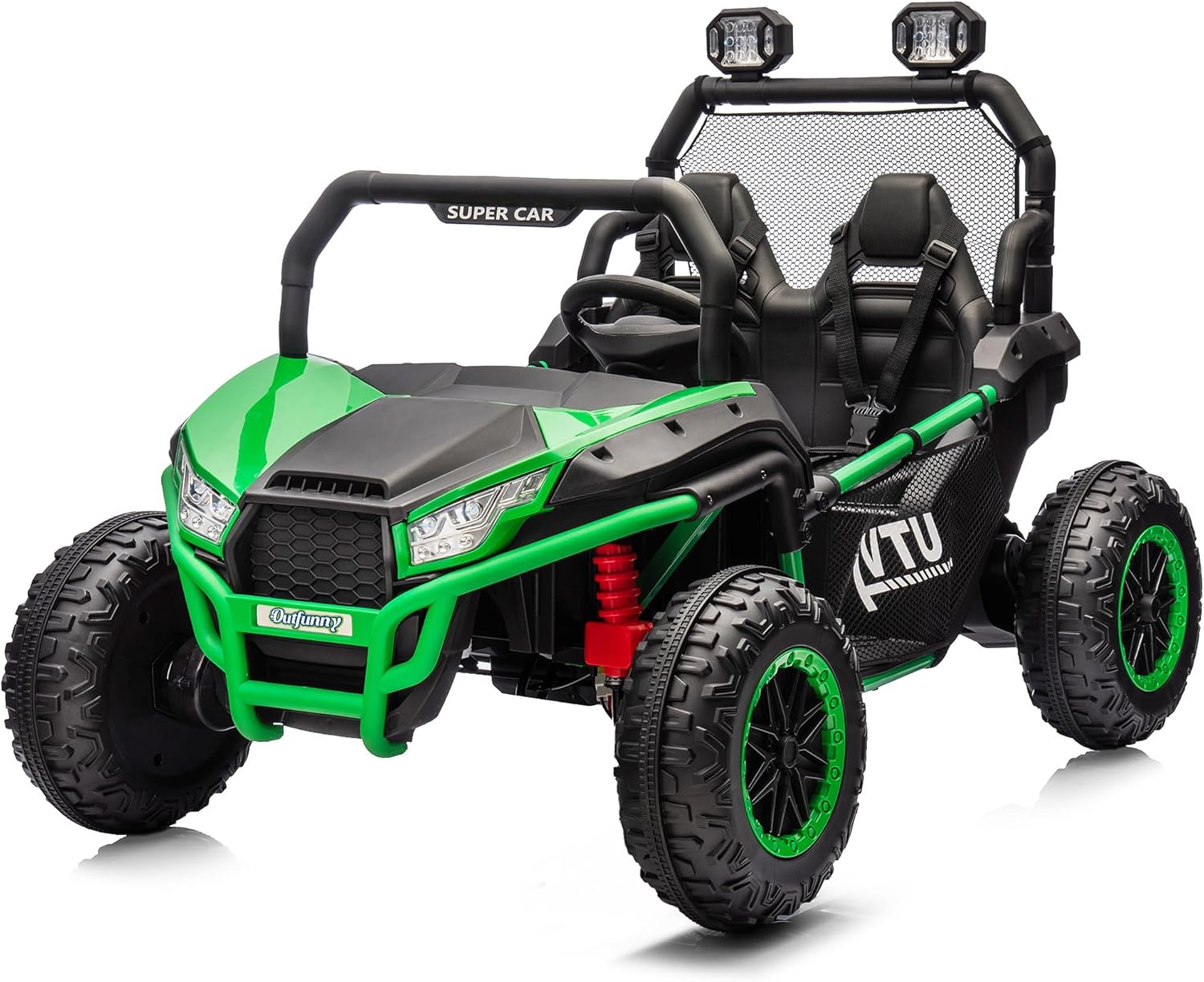 Ultimate 4WD Kids Ride-On Car - Remote Control, Bluetooth, Storage! - Green