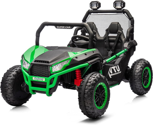 Ultimate 4WD Kids Ride-On Car - Remote Control, Bluetooth, Storage! - Green