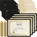 Certificate Paper Kit 100 Sets Single Sided Holders with Foil Border