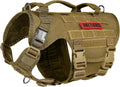 OneTigris Large Tactical Dog Harness Brown S - No Pull Control