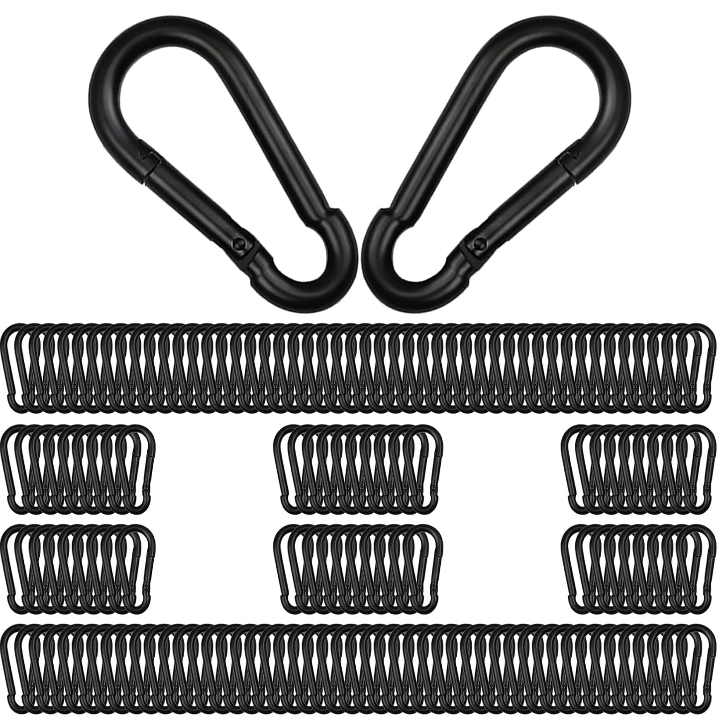 200Pcs 2.36in Heavy Duty Snap Hook Carabiners for Outdoor Use