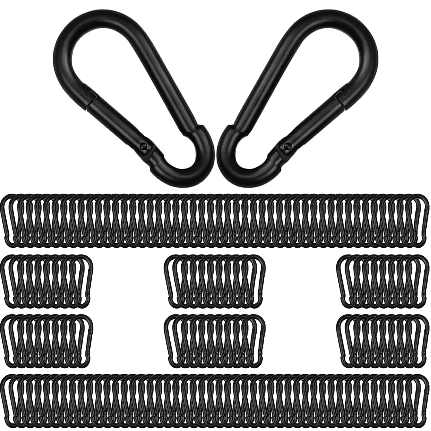 200Pcs 2.36in Heavy Duty Snap Hook Carabiners for Outdoor Use