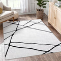 YIHOUSE 5x7 Washable Living Room Rug - Modern Abstract Design
