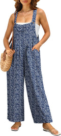 Women's Summer Jumpsuits Boho Wide Leg Overalls - Lightweight Linen