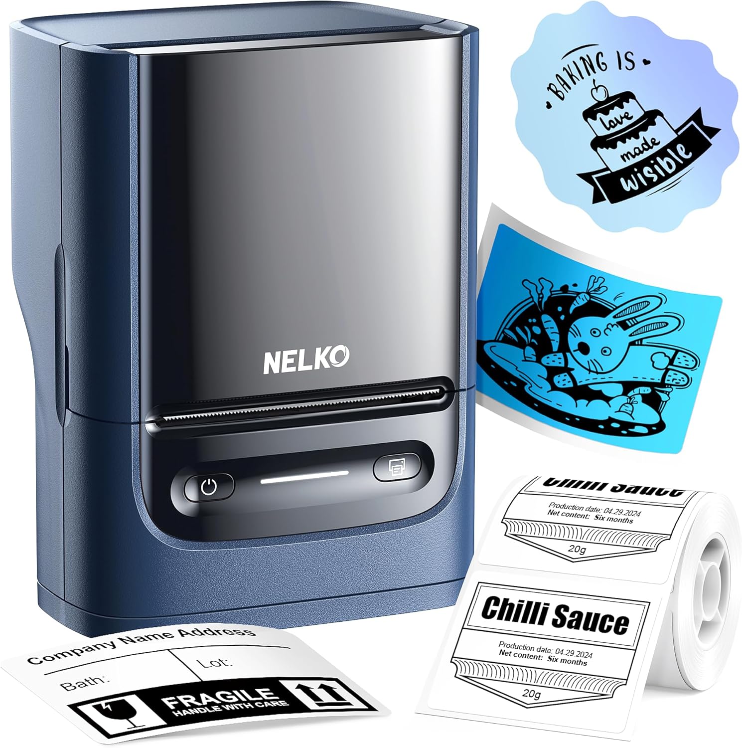 Nelko PM220 Bluetooth Label Printer - Portable & Versatile