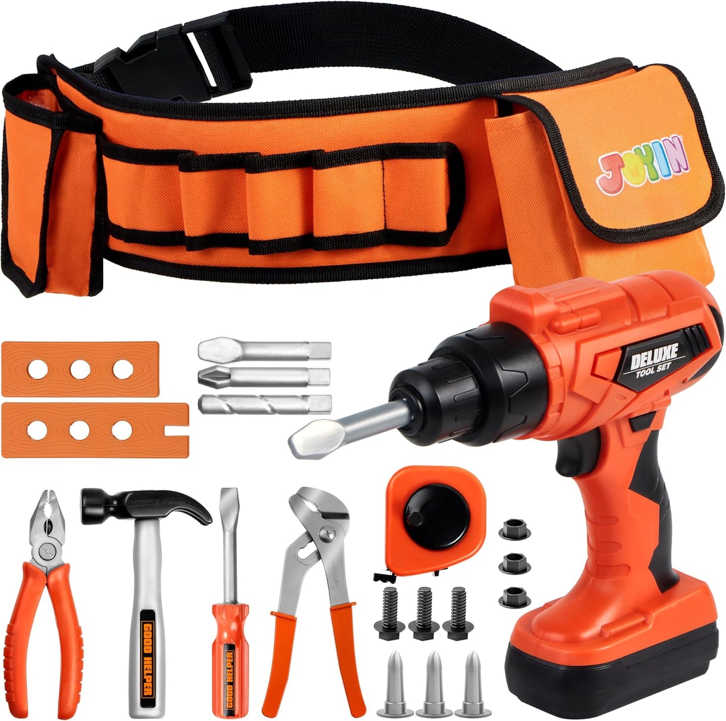 JOYIN 19Pcs Kids Tool Set for Pretend Play and Learning Fun