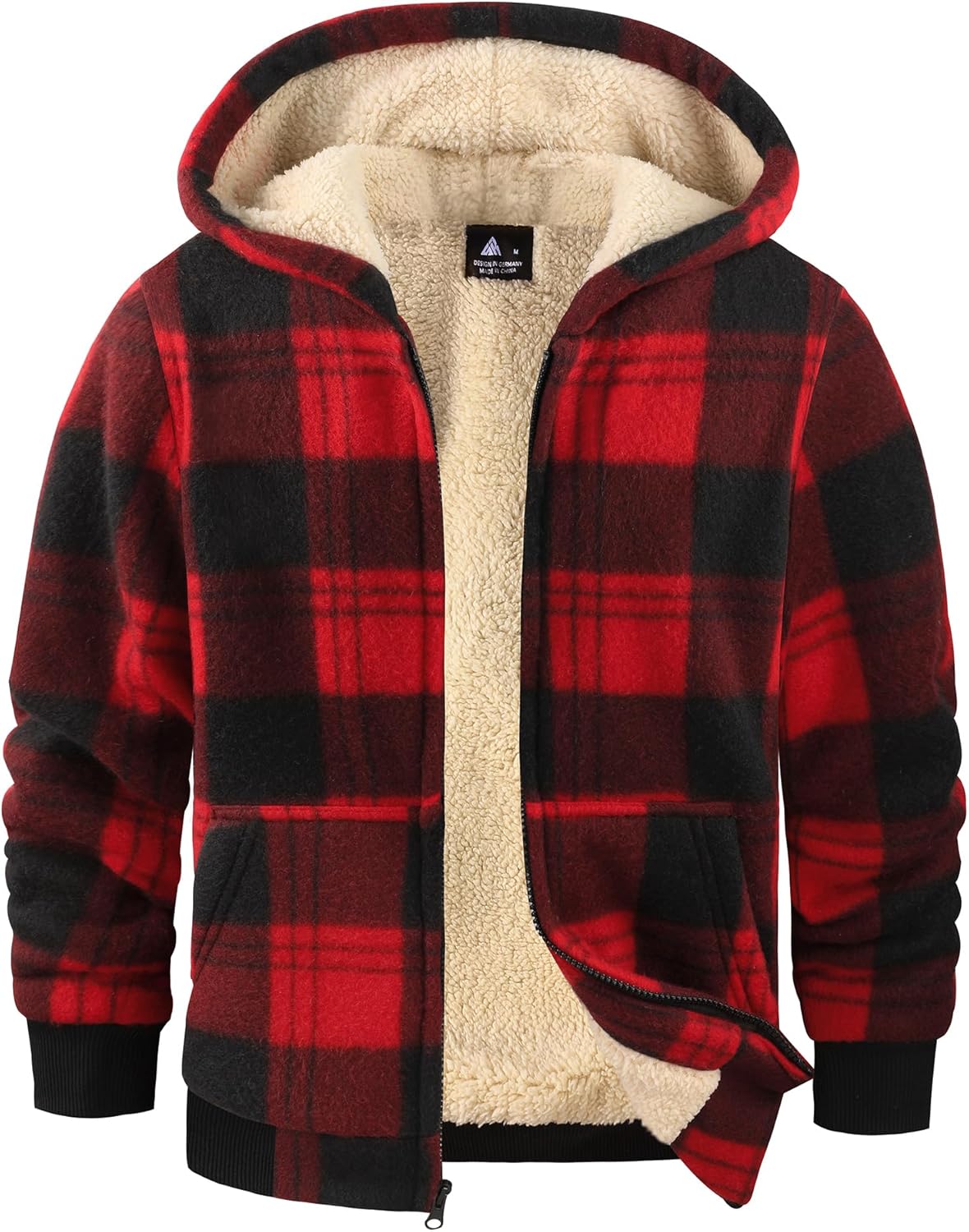 GEEK LIGHTING Boys Flannel Jacket with Sherpa Lining for Winter