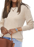 Wool Blend Classic Crew Neck Casual Fall Sweater - Lightweight