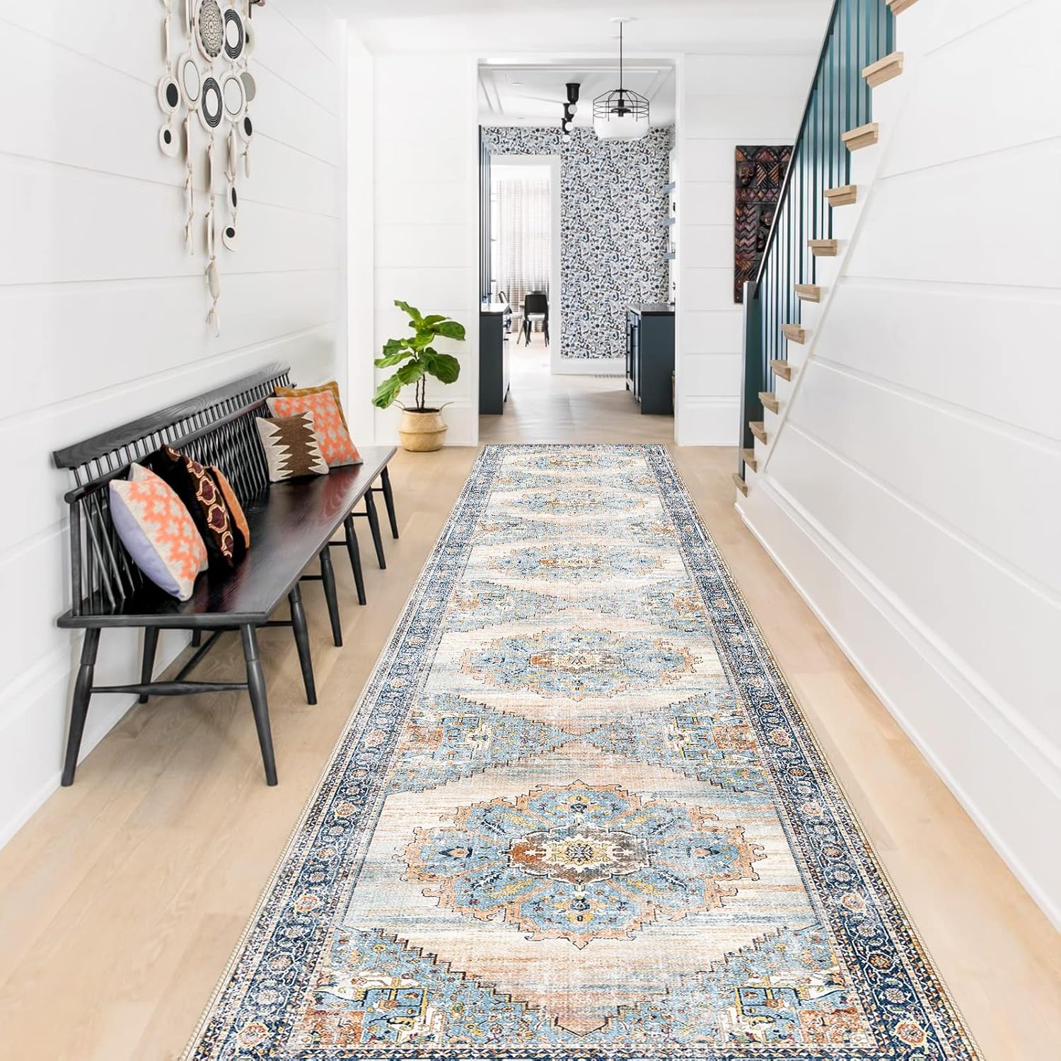 Washable Runner Rug 2x12 - Non Skid Waterproof Carpet Runner