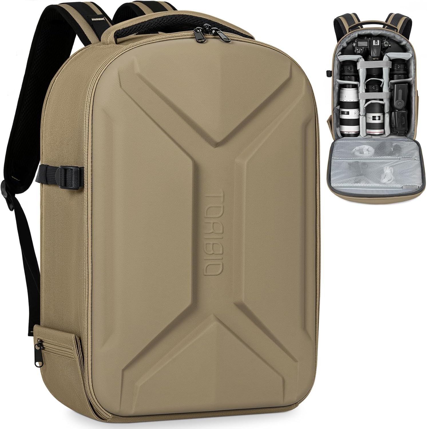 TORIBIO Hardshell Camera Backpack for DSLR and Drone Gear