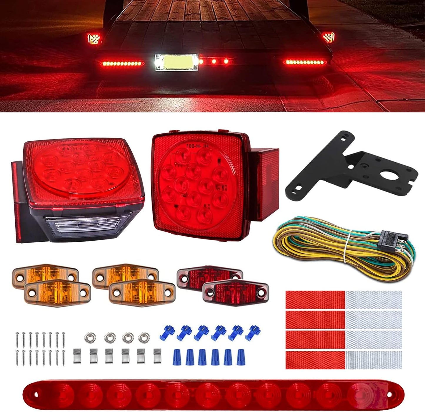 Complete LED Trailer Light Kit for Boats and Trailers