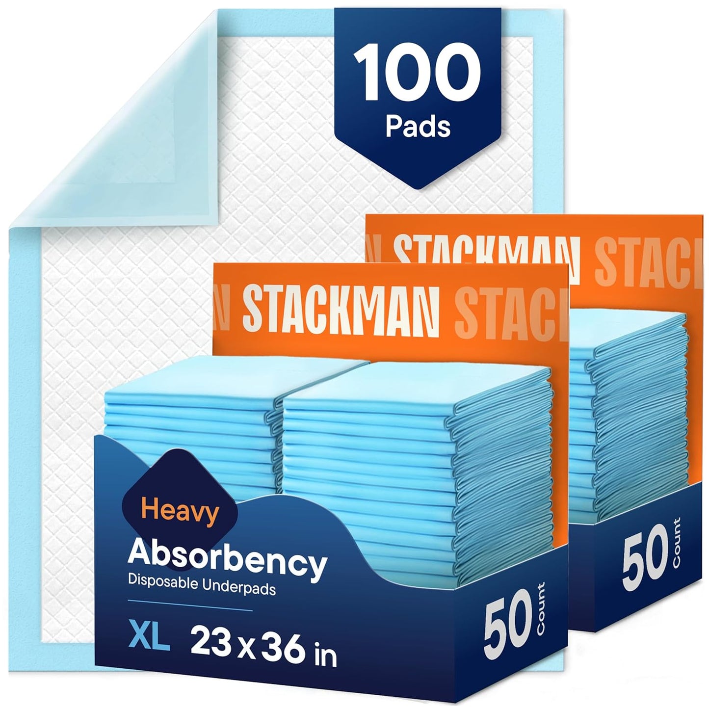 AOS Brands 100-Pack Large Absorbent Bed Pads - For Pets & People