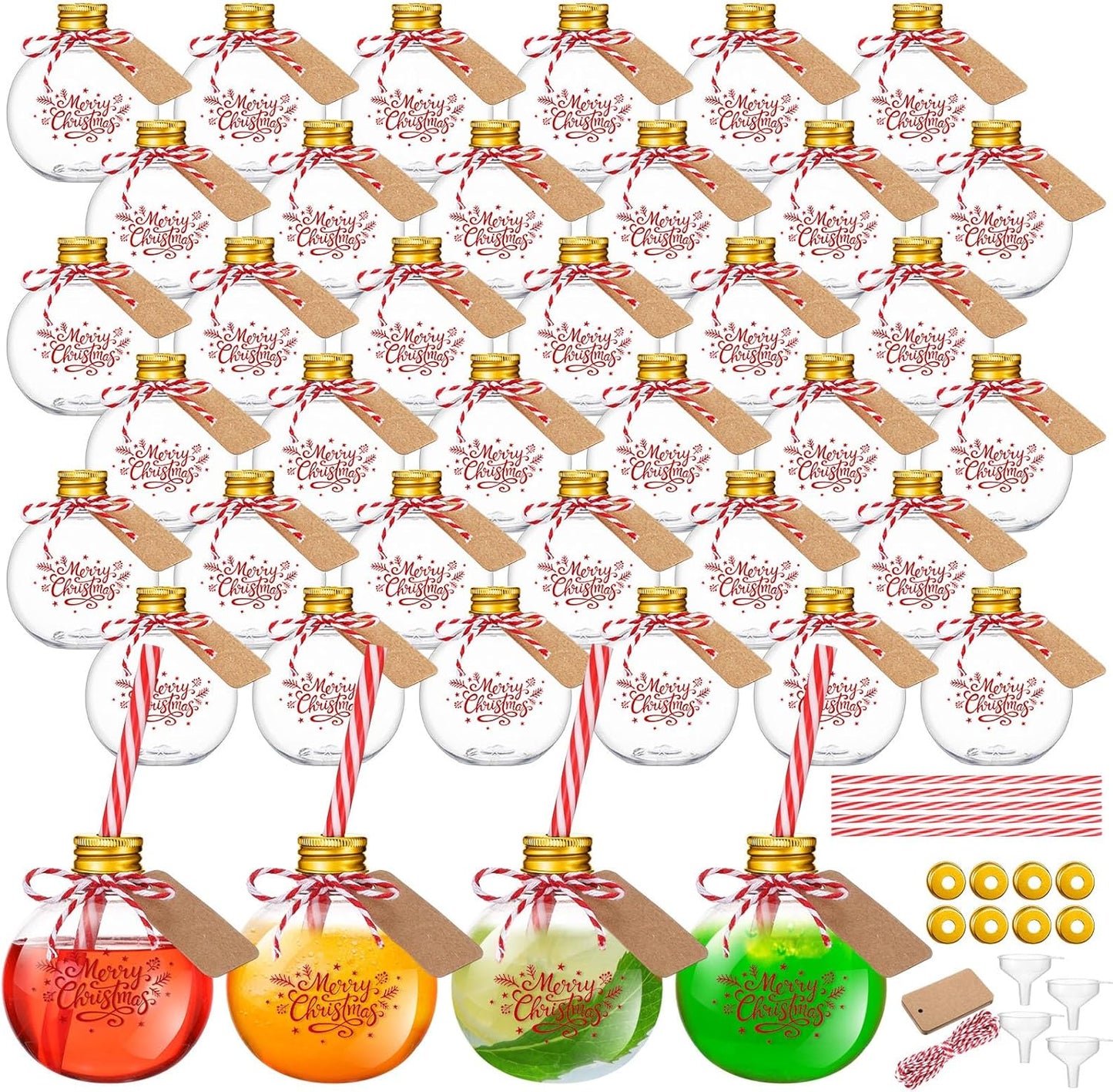 30 Pcs 6 oz Plastic Potion Bottles for Christmas Decor