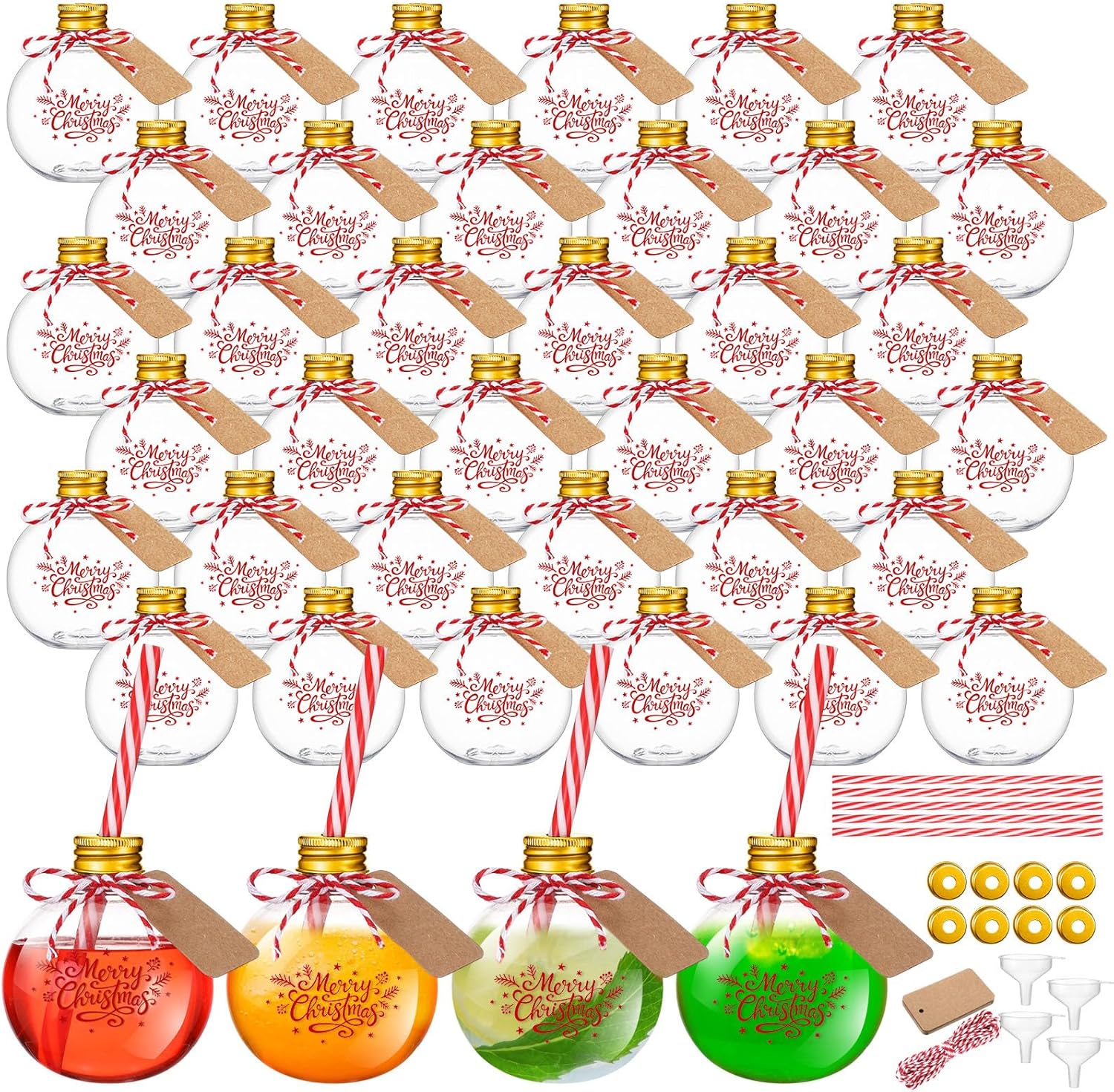 30 Pcs 6 oz Plastic Potion Bottles for Christmas Decor