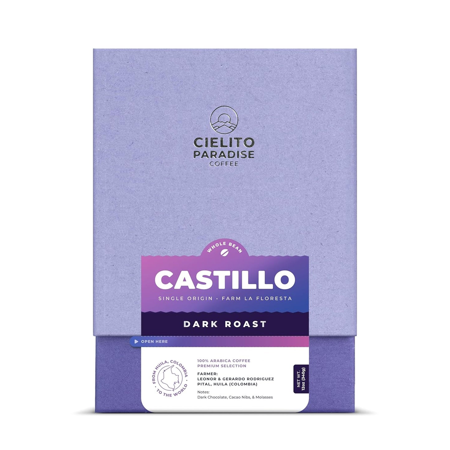 Single Origin Colombian Dark Roast Coffee, Rich Cocoa & Molasses Notes, 12oz