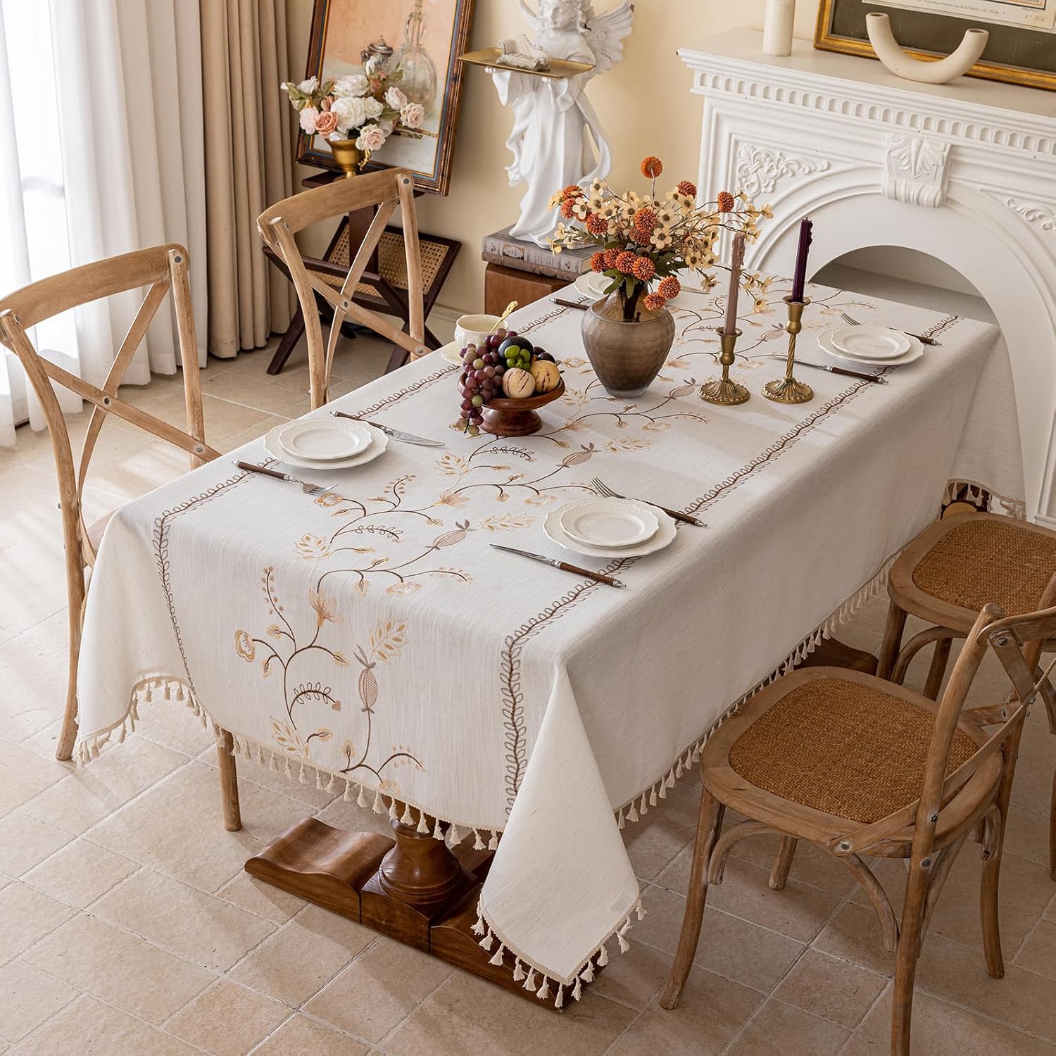Joyfol Day Rustic Rectangle Table Cloth for Elegant Dining