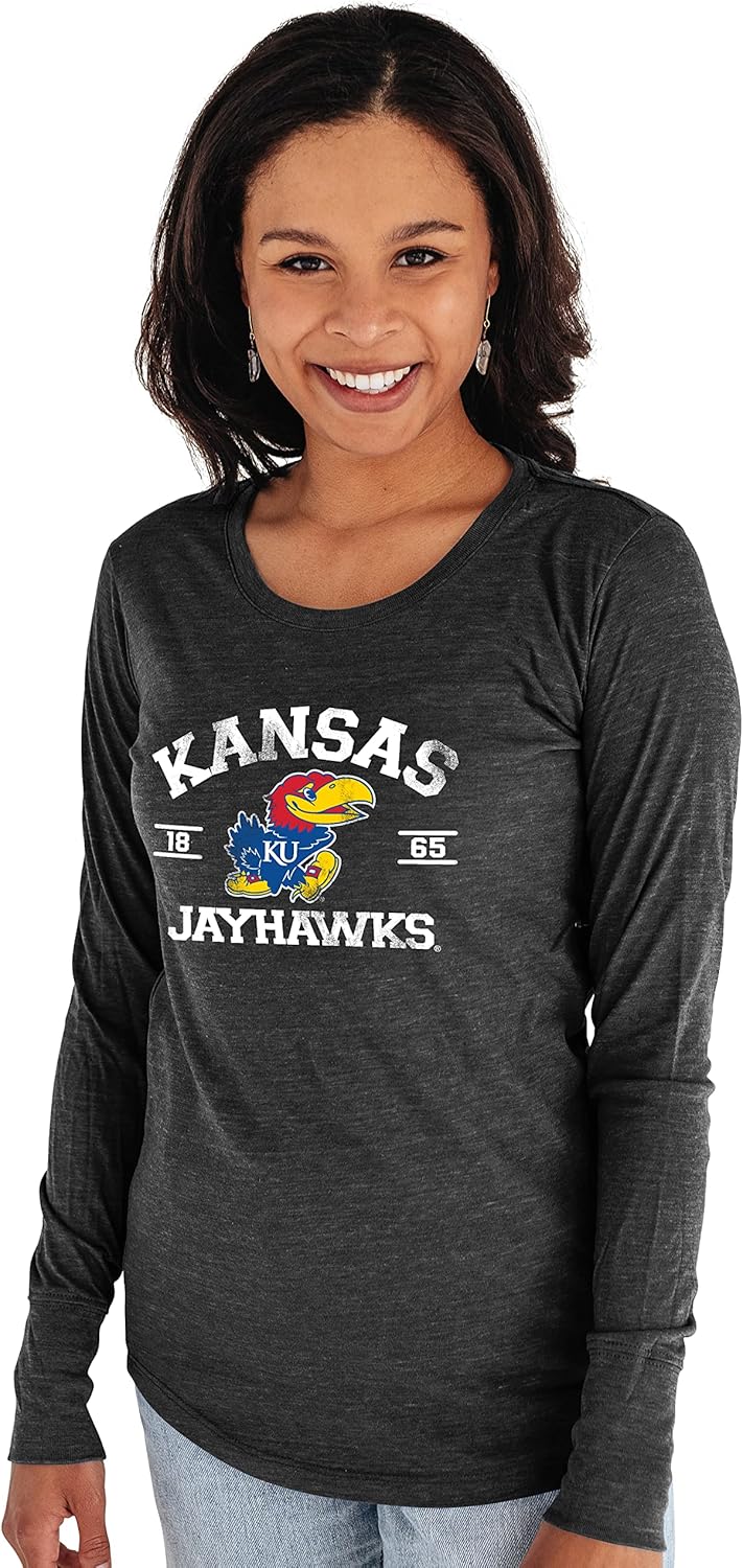 Kansas Jayhawks Women's Long Sleeve T Shirt for Team Pride