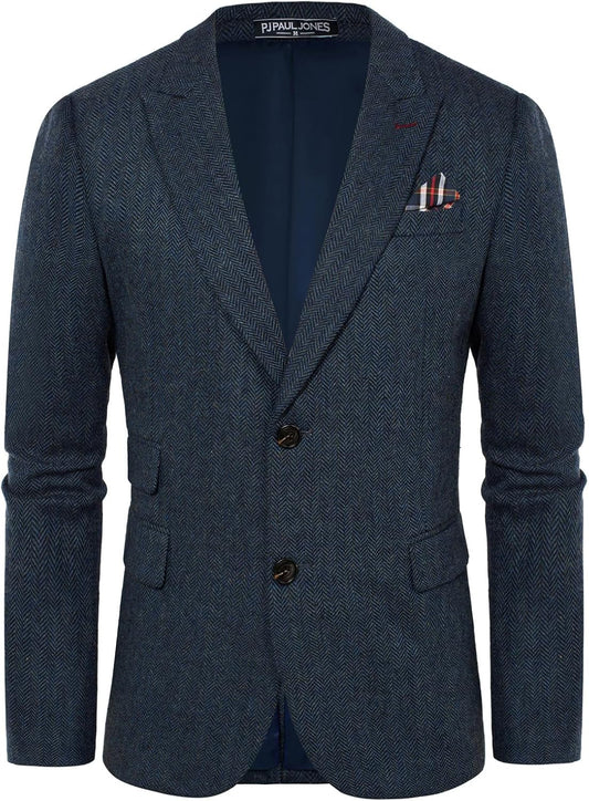 Stylish Herringbone Tweed Blazer for Men by PJ PAUL JONES