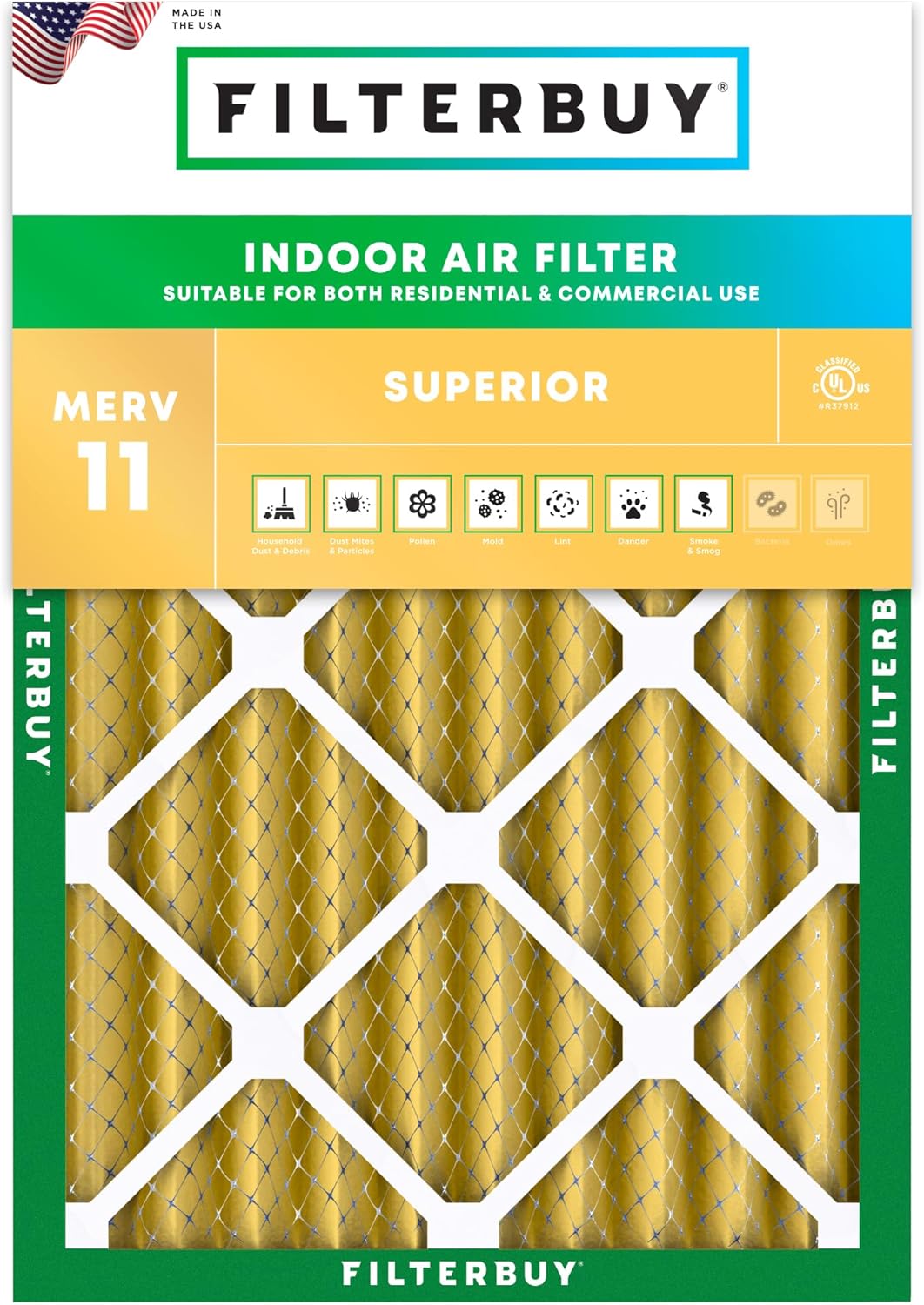 Filterbuy 20x23x4 Air Filter MERV 11 for Pet & Allergy Defense