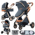 2 in 1 Baby Stroller 225 Blue - High Landscape Convertible Pram
